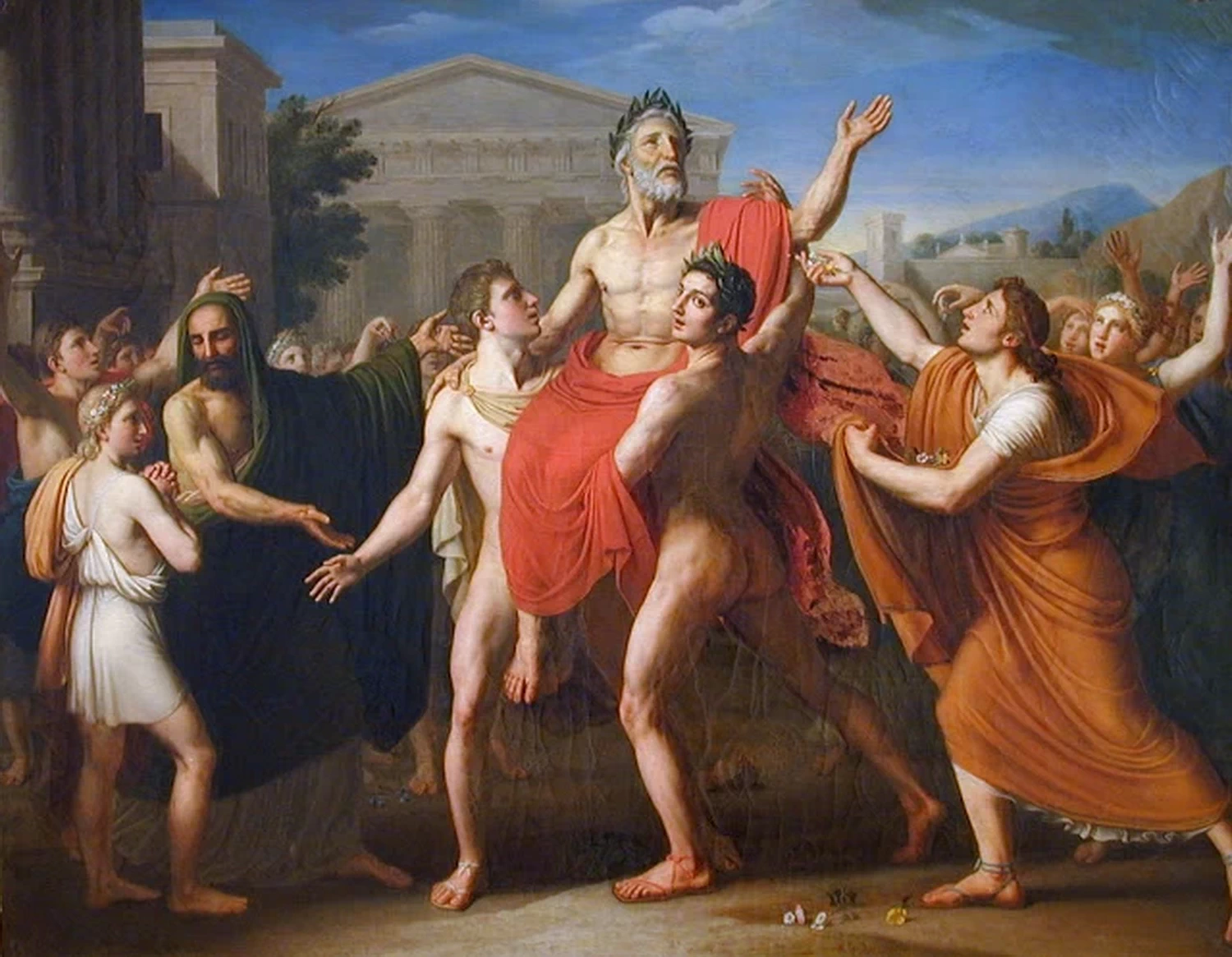 Diagora di Rodi, pugile greco, portato in trionfo dai suoi figli ad Olimpia - Musee Roger, Quilliot, Clermont, Ferrand